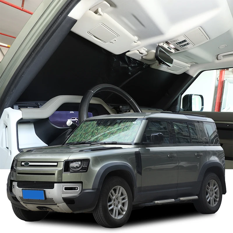 

Silver Tape Car Front Windshield Thermal Curtain Shading Sunscreen Car Accessories For Land Rover Defender 2004-2025