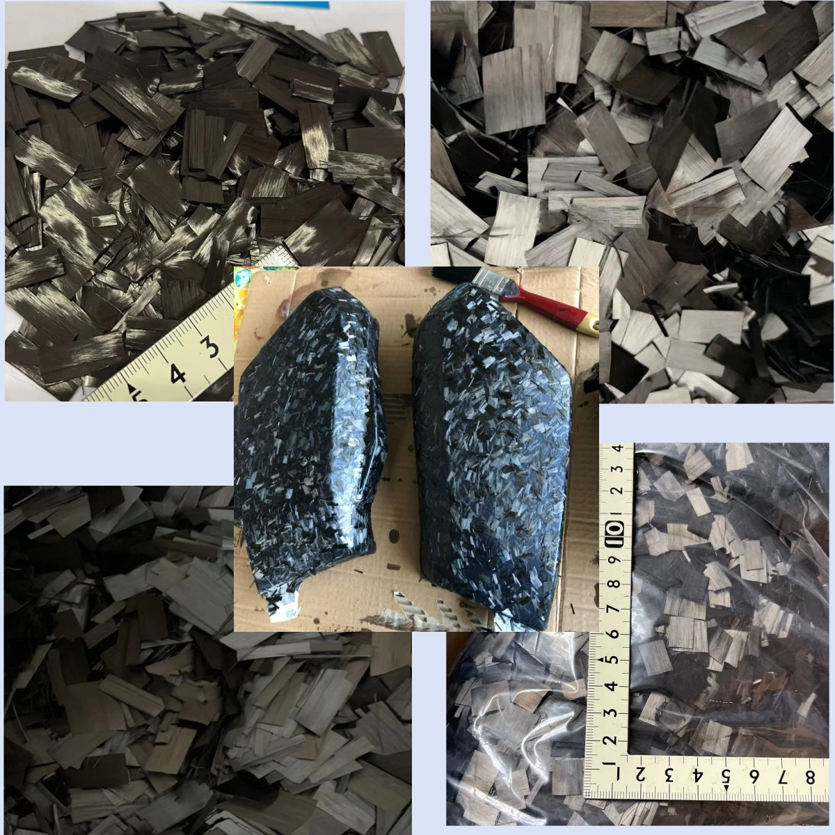 Brins de fil de fibre de carbone forgés 24K A +, pâte à main sous vide en Fiber de carbone 10mm 15mm 20mm de longueur 500g