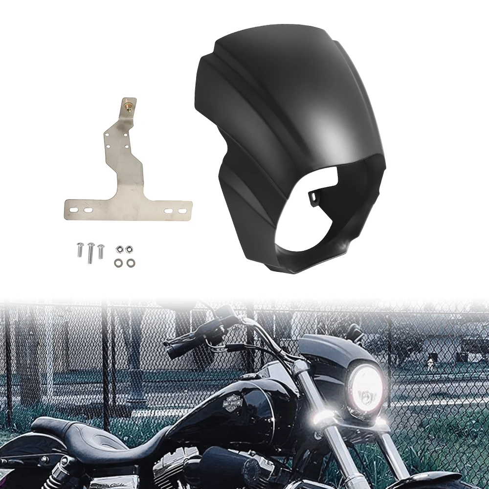 

Motorcycle Matte Black Front Mask Headlight Fairing Cowl Cover For Harley Softail Breakout FXBR FXBRS 2018-2022 2021
