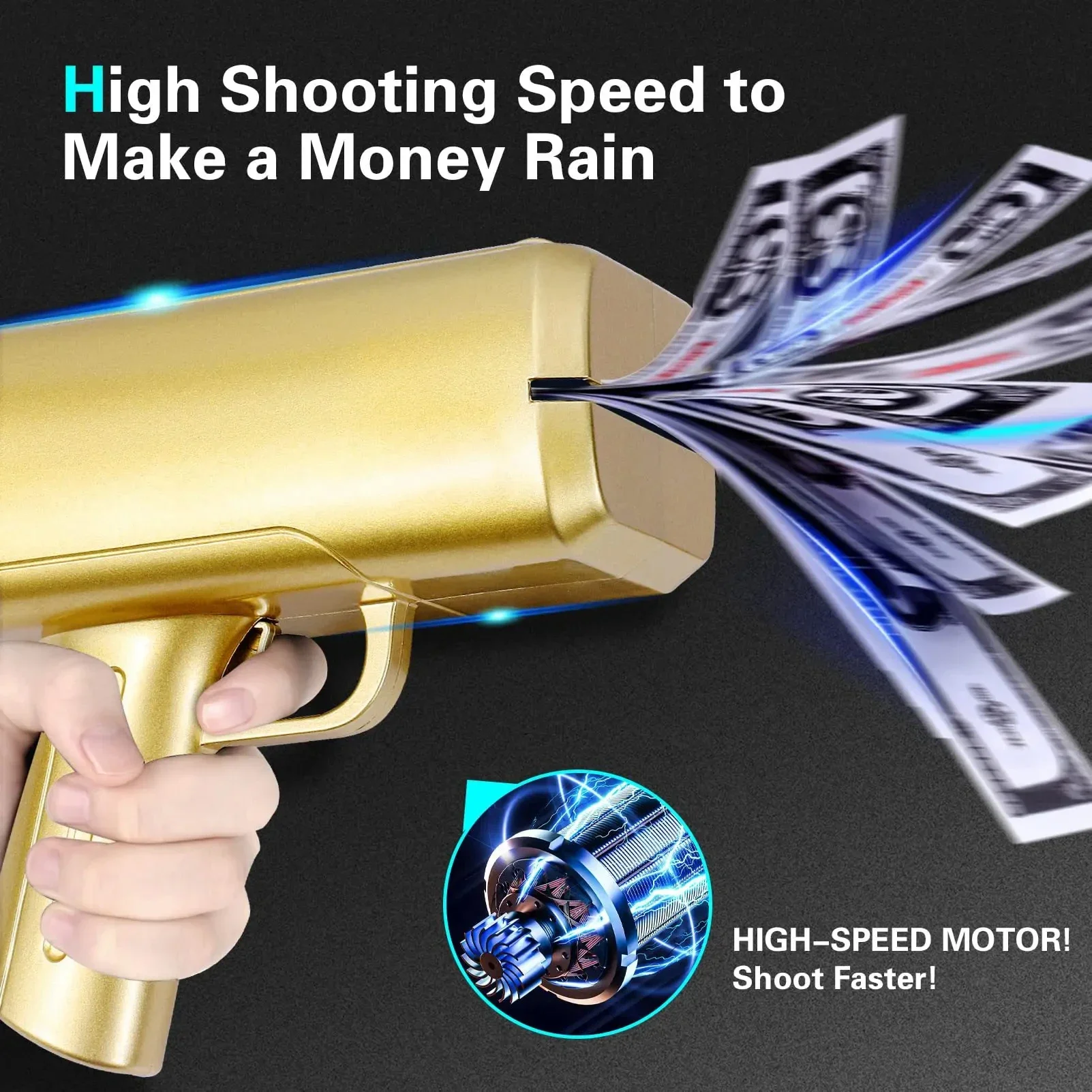 Shoot Money Gun Toy for Party, Banknote Pistol, Paper Shooter, Throwing Machine, Funny Game, Fashion Gift, Supply Brinquedos