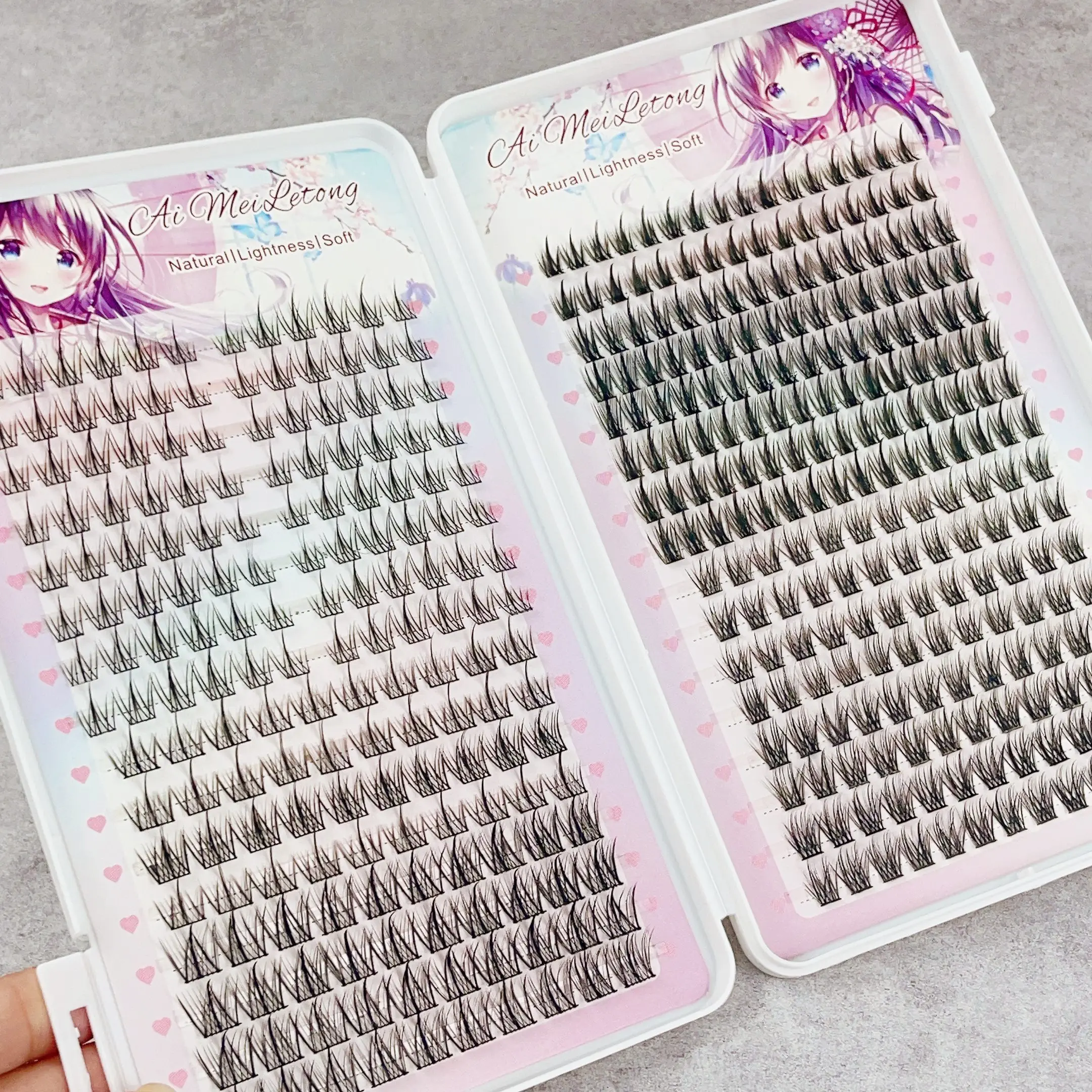 400 grappes de cils naturels double face à 16 rangées, faux cils de blé, doux et légers, très adaptés à un usage quotidien