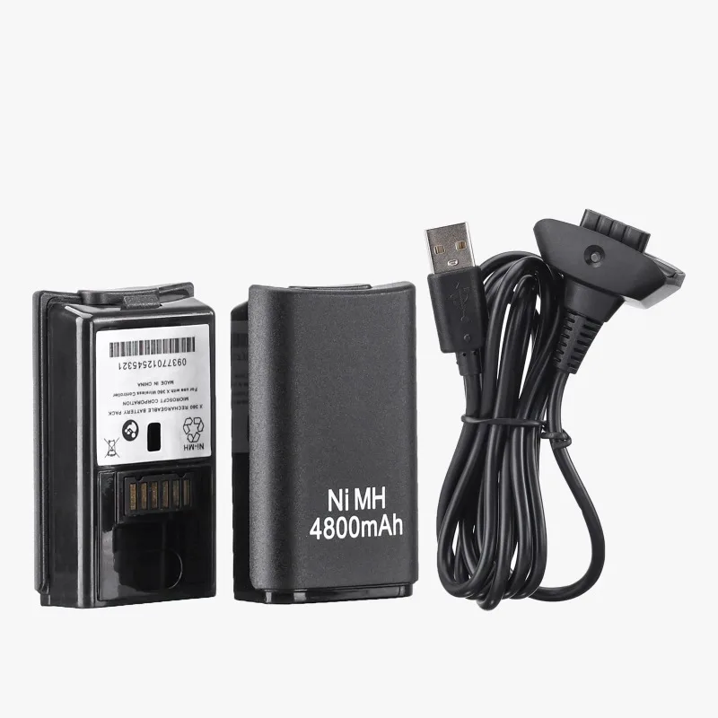 

2Pcs 4800mAh Rechargeable Battery with Charging Cable & LED Charging Dock for Xbox 360 Wireless Controller