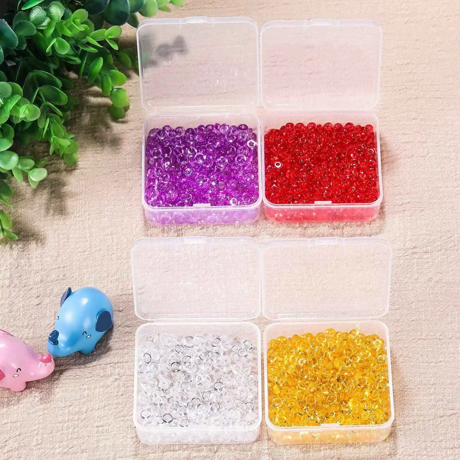 16 Pack Small Containers Clear Plastic Boxes Beads Storage Organizers with Hinged Lids for Small Items, Jewelry, Crafts