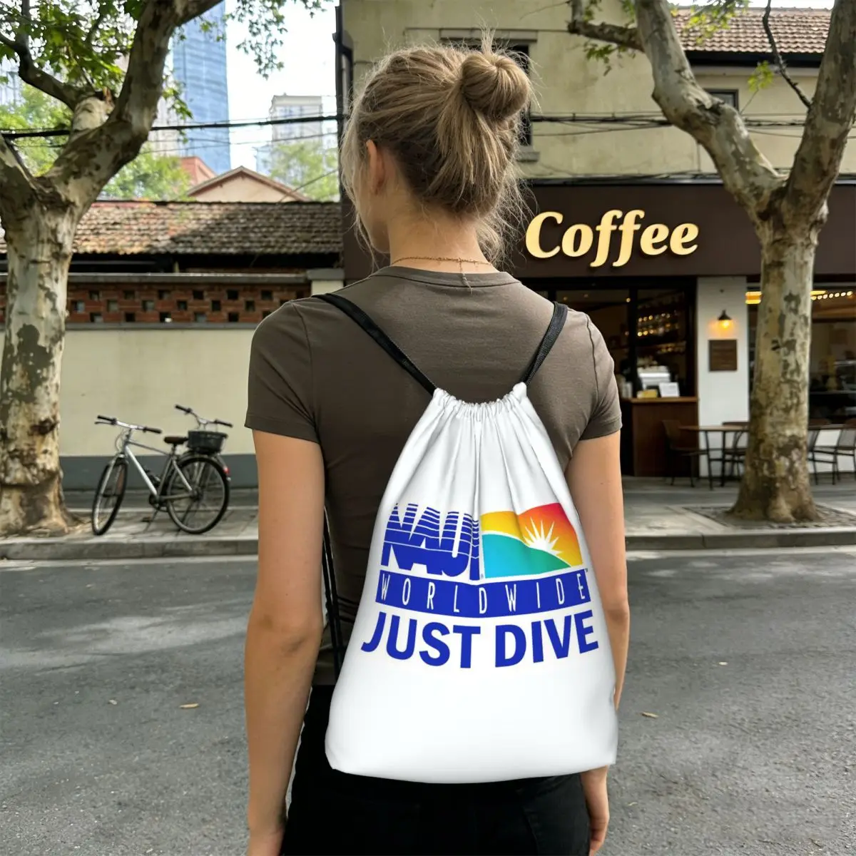 

NAUI The Difinition Of Diving Backpacks Portable Drawstring Bags Sports Bag Book Bags for Travel School