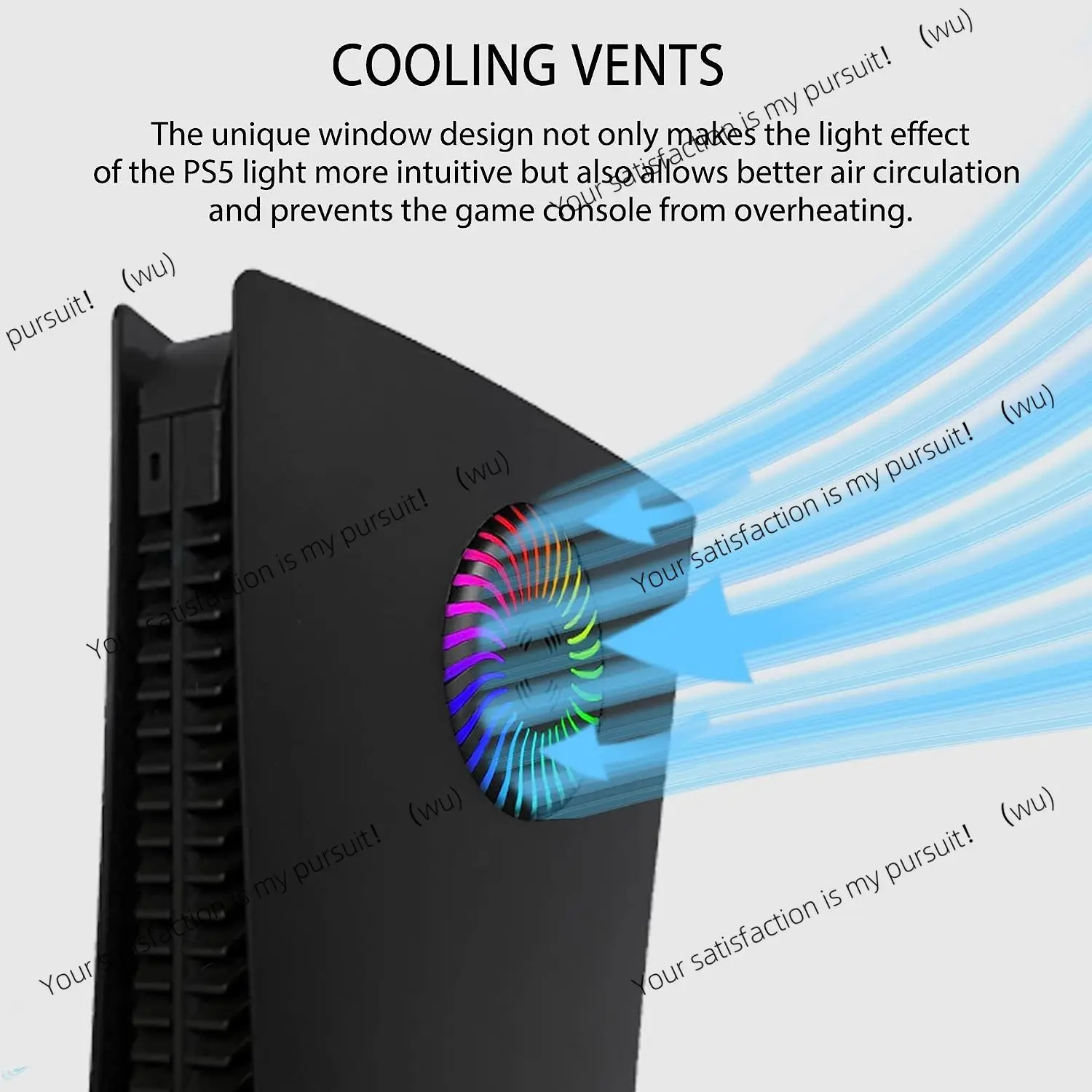 

Сменная лицевая панель PS5, боковая крышка из АБС-пластика с охлаждающим вентиляционным отверстием, лицевая панель для Playstation 5 Disc Edition, жесткий противоударный чехол