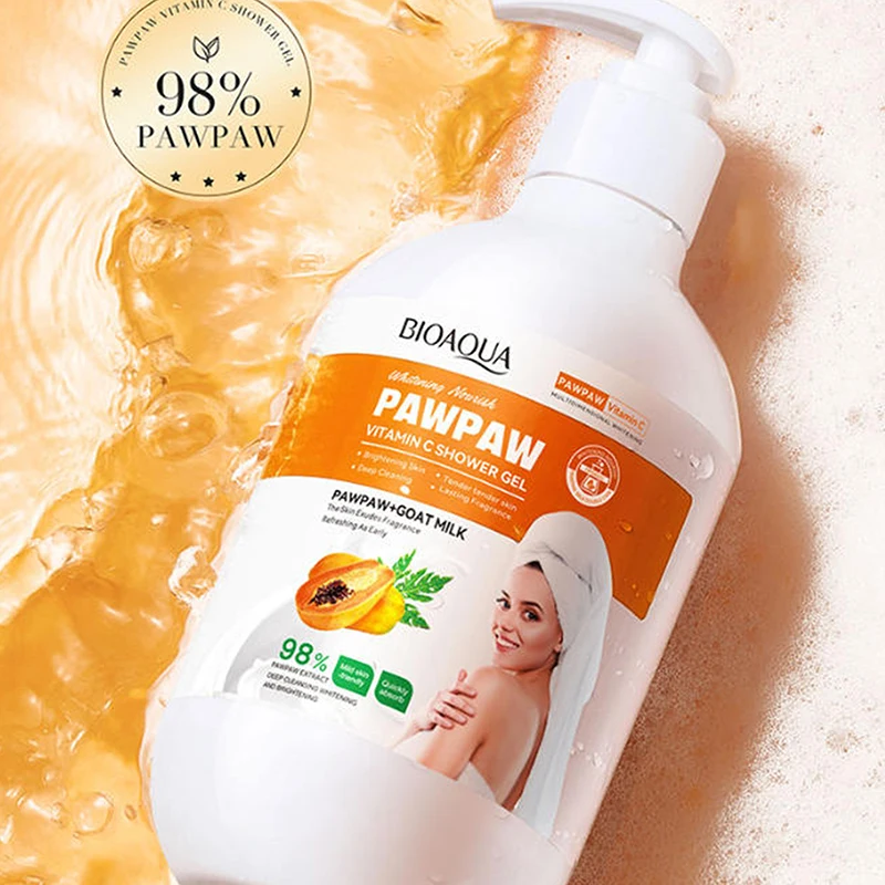 

Новый гель для душа с папайей 480 мл, соль для ванн 430 мл, очищающее и увлажняющее средство для тела с витамином С, отбеливающее средство для тела.