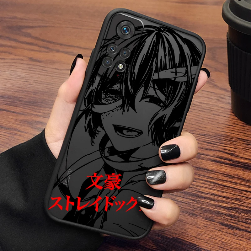 B-Bungo S-Stray Dogs Cool Cute Frosted Translucent For Redmi Note 13 12 12S 12T 11 11T 11E 10 10S 9 Pro Plus 5G Soft Phone Case