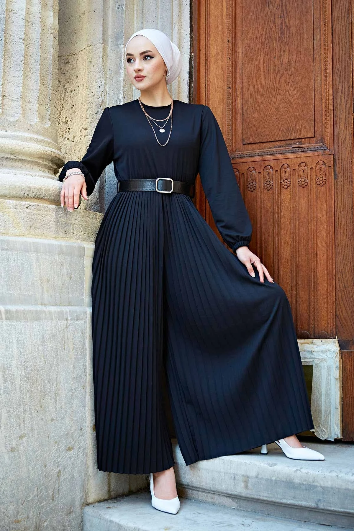 ; Pleats Jumpsuit MD-Black