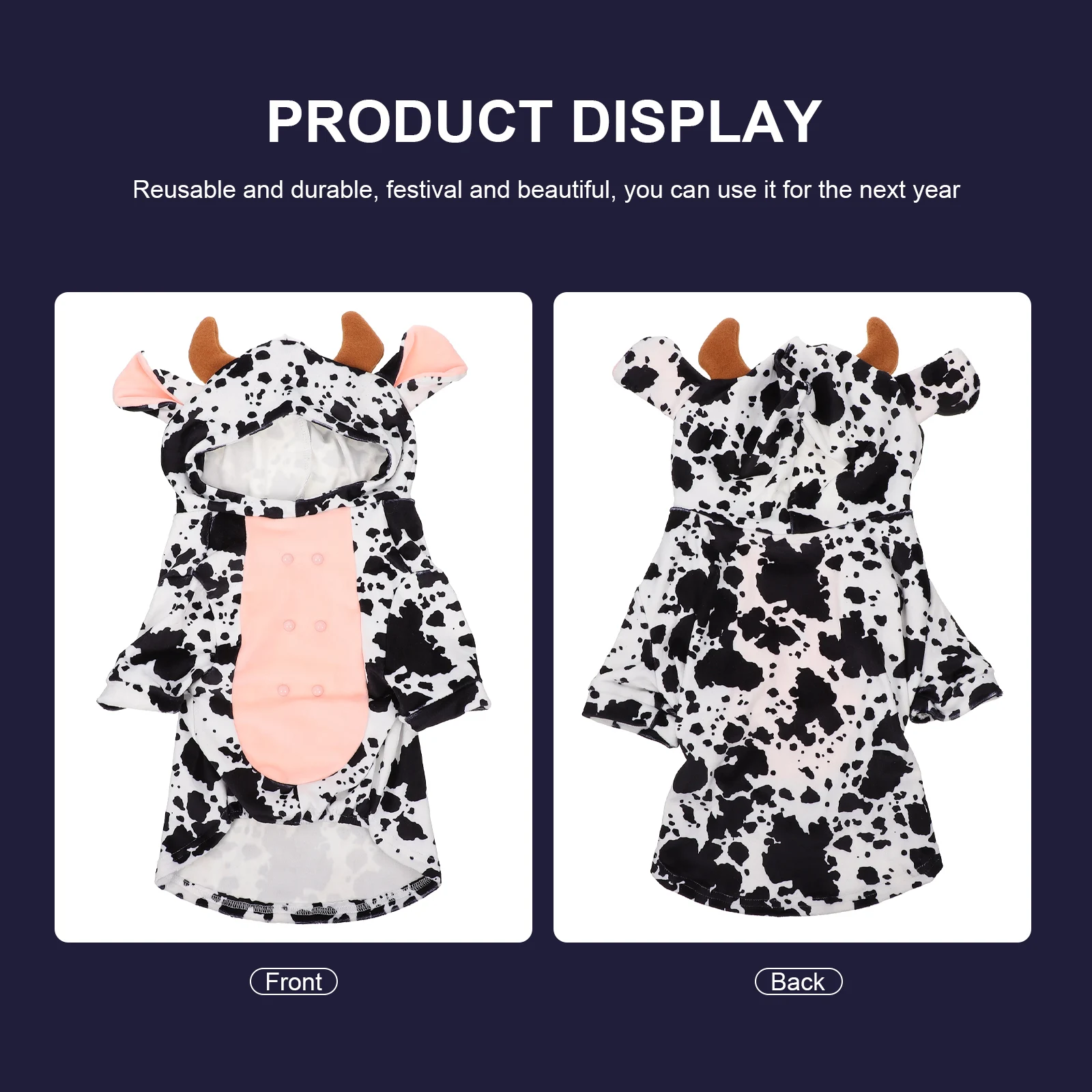 

Small Dog Clothes Pet Cow Clothing Costumes Transformation Outfit Apparel White Puppy Outfits