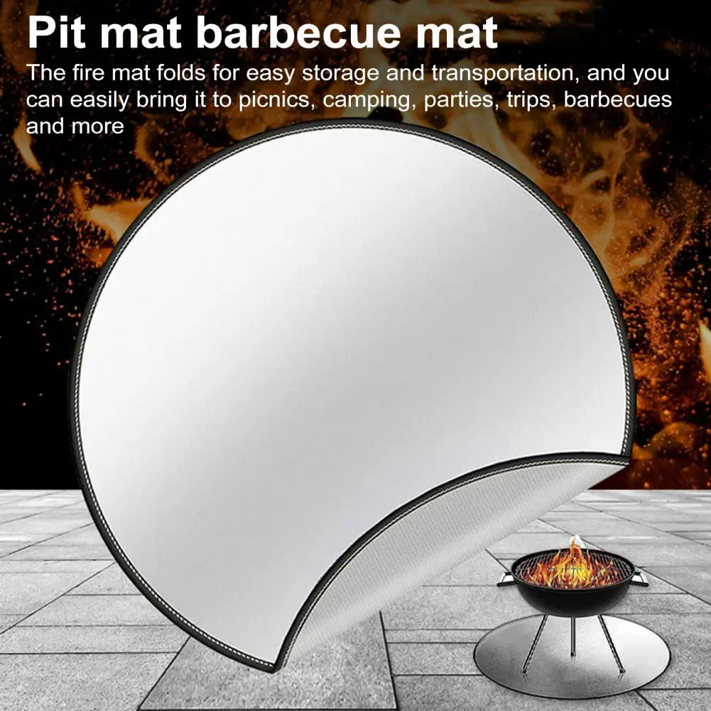 

Outdoor Prep Table Mat Fireproof Grill Mat for Stove Bonfire Outdoor Protection Waterproof Round Bbq Mat for Deck