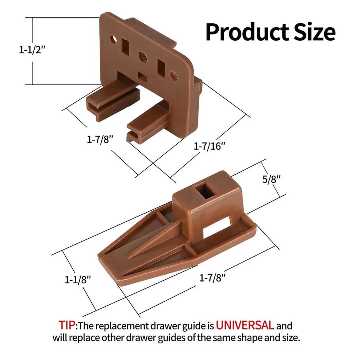 Track Guides Drawer Track Guide and Glides, 5 Sets of Dresser Center Mount Plastic Drawer Slides Fits Furniture Drawer