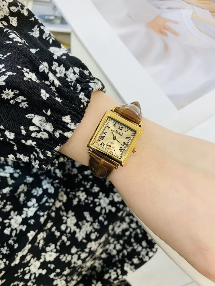 New Square Women'S Watch, Leather Strap, Roman Numerals, Vintage And Minimalist Design, Elegant Women'S Watch, 2026 New Model.