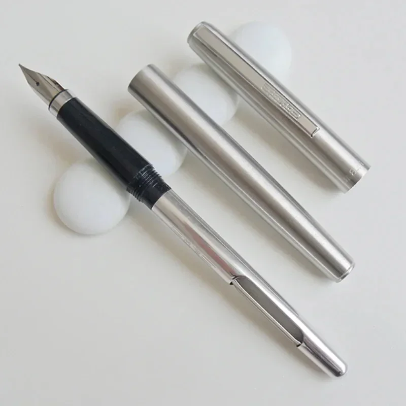 

Новая стальная белая перьевая ручка Hero 841 с иридиевым пером F 0.5 мм для письма, учебы, бизнеса, офиса, канцелярских принадлежностей