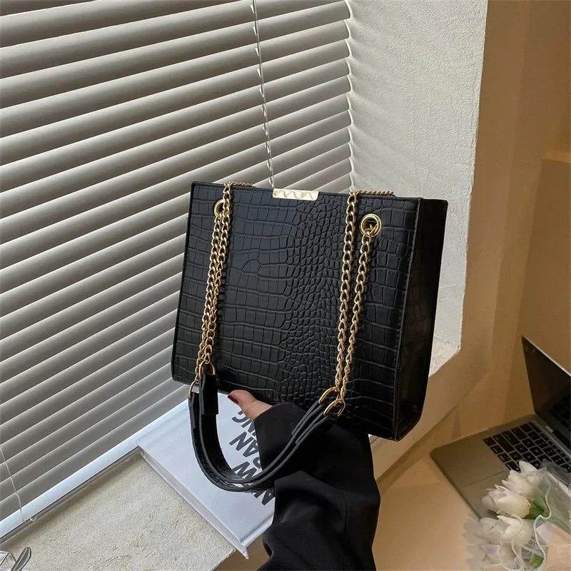 Retro texture bag casual chain shoulder crossbody fashion tote bag