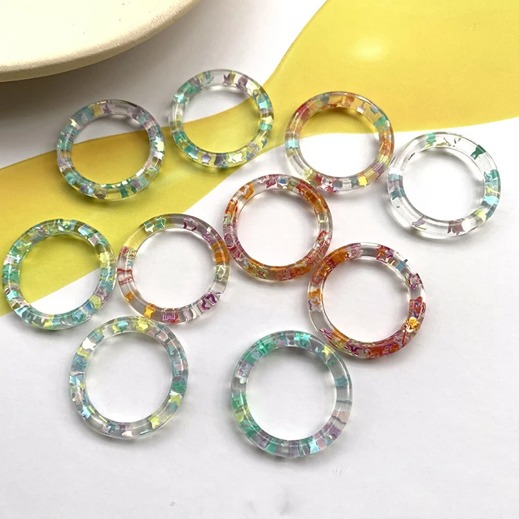 

10 шт. винтажных прозрачных акриловых подвесок для украшений, круглые соединители для ожерелий и серег, аксессуары для изготовления ювелирных изделий своими руками