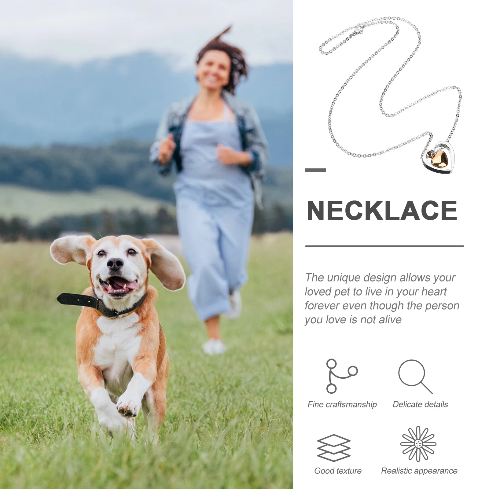 

Heart Necklace for Ashes Cremation Titanium Steel Ladies Keepsake Heart Shaped Pendant Memorial Storage Box Pet Urn Jewelry