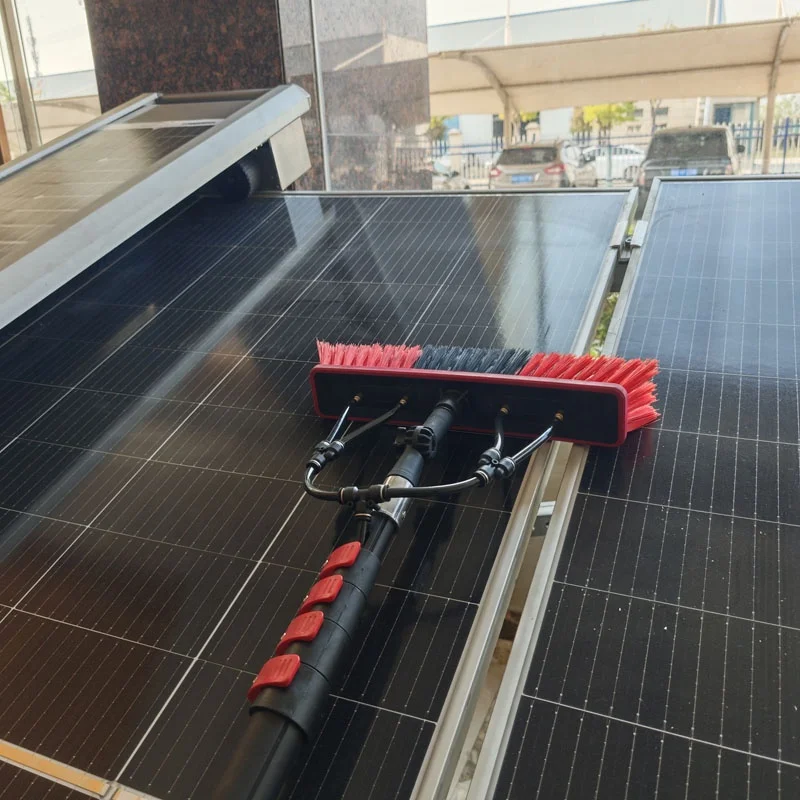 

Hot Sale Telescopic Aluminum Alloy Handle Water Fed Pole Durable & Portable Solar Panel Brush Rotating Brush Cleaner