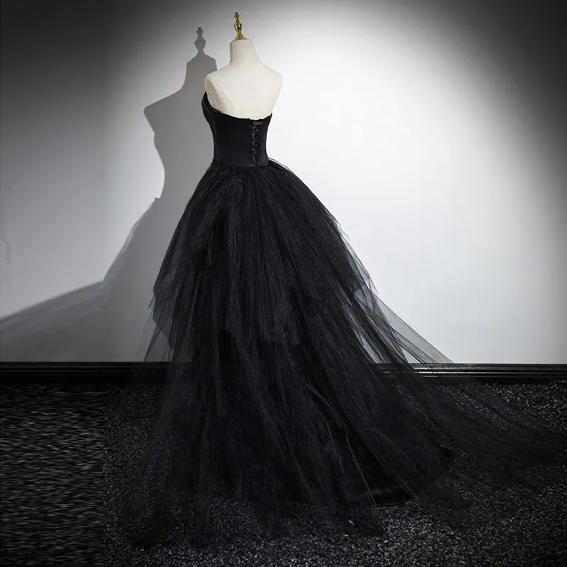 MacFondVestiEducational-Robe de soirée queue amovible, robes de Quinceanera élégantes, robe de Rhsirène sans bretelles, poignées noires, grande taille, hiver, nouveau