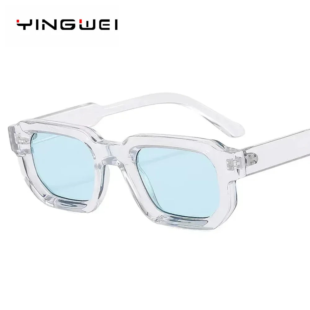 

Fashion Blue Square Sunglasses For Women Men Retro Luxury Designer Clear Lens Sun Glasses Shades UV400 Eyeglasses