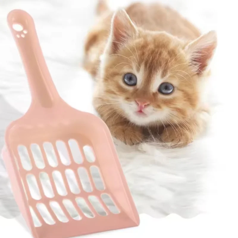 Candy Color Pet Litter Shovel Cat Poop Pickup Tool with Horizontal Handle High Aesthetic Cat Toilet Cleaning Supplies