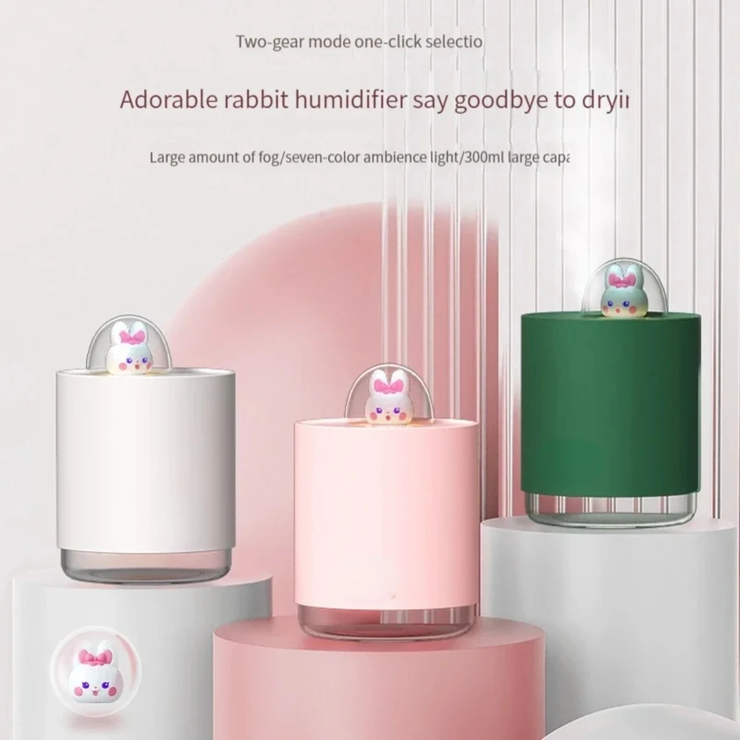 

rabbit humidifier mini portable usb air humidifier large fog small aromatic diffuser silent seven color humidifier diffuser