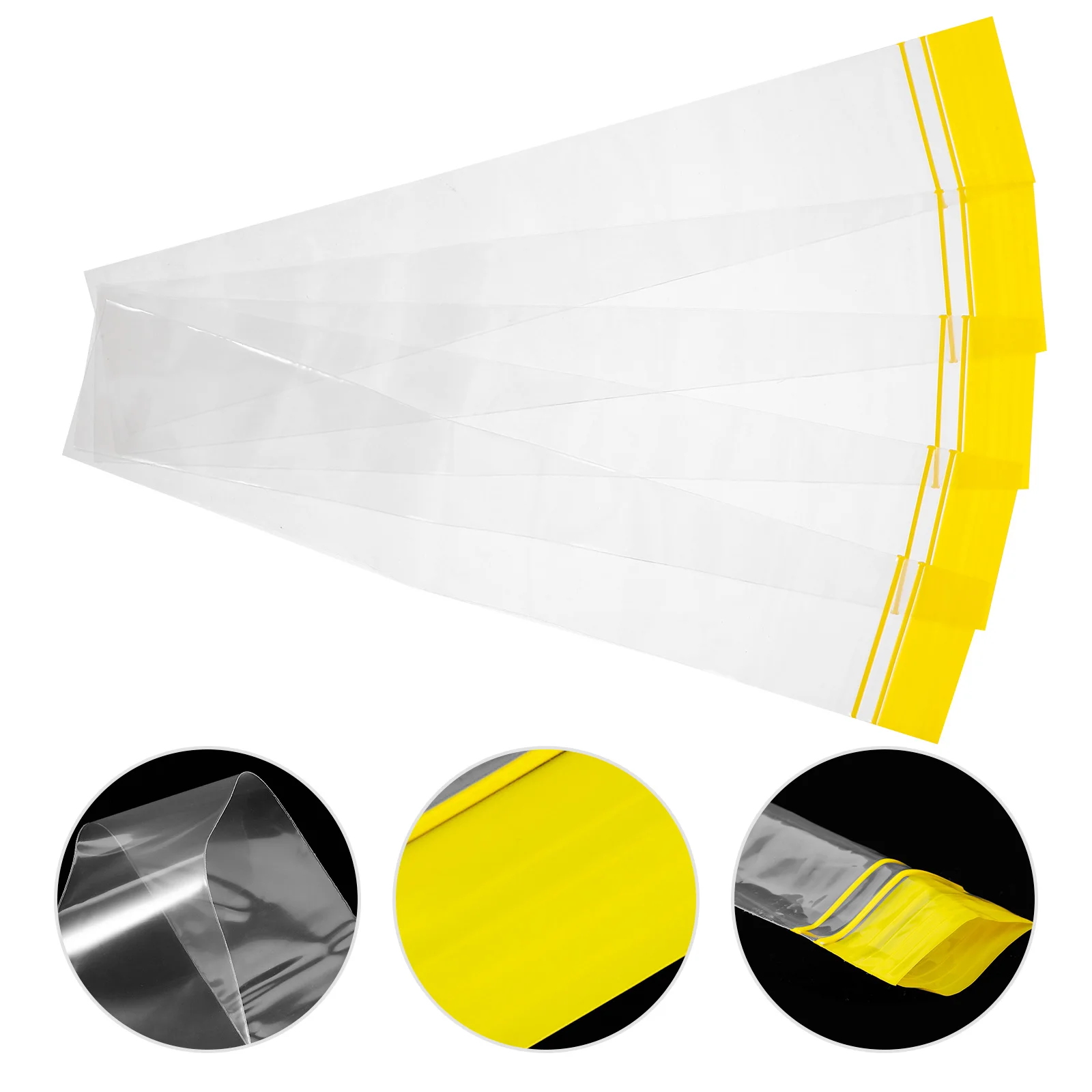 

100 Yellow Ice Candy Diy Accessory Bags Reusable Strip Mold Pouches for Homemade Sucker Making Storage Juices Beverages