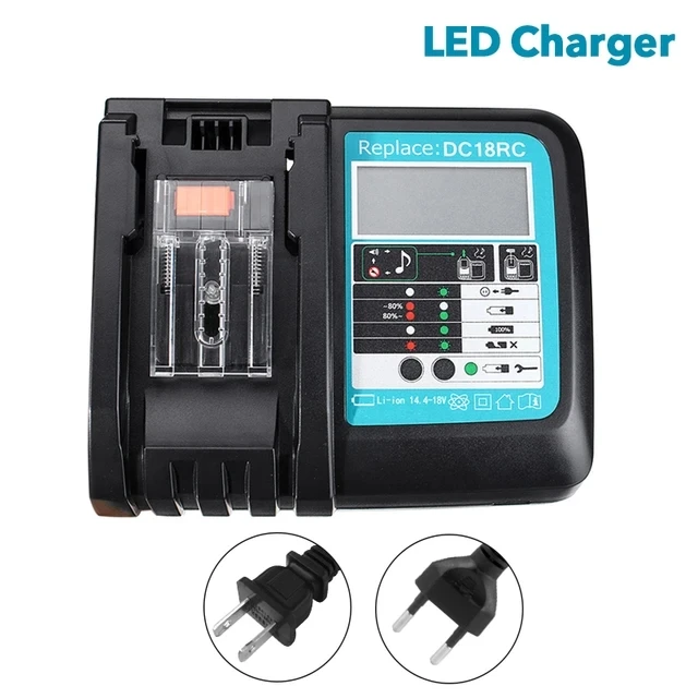 For Makita 18V 6000mAh Rechargeable Power Tools Battery with LED Li-ion Replacement LXT BL1860B BL1860 BL1850+2A Charger