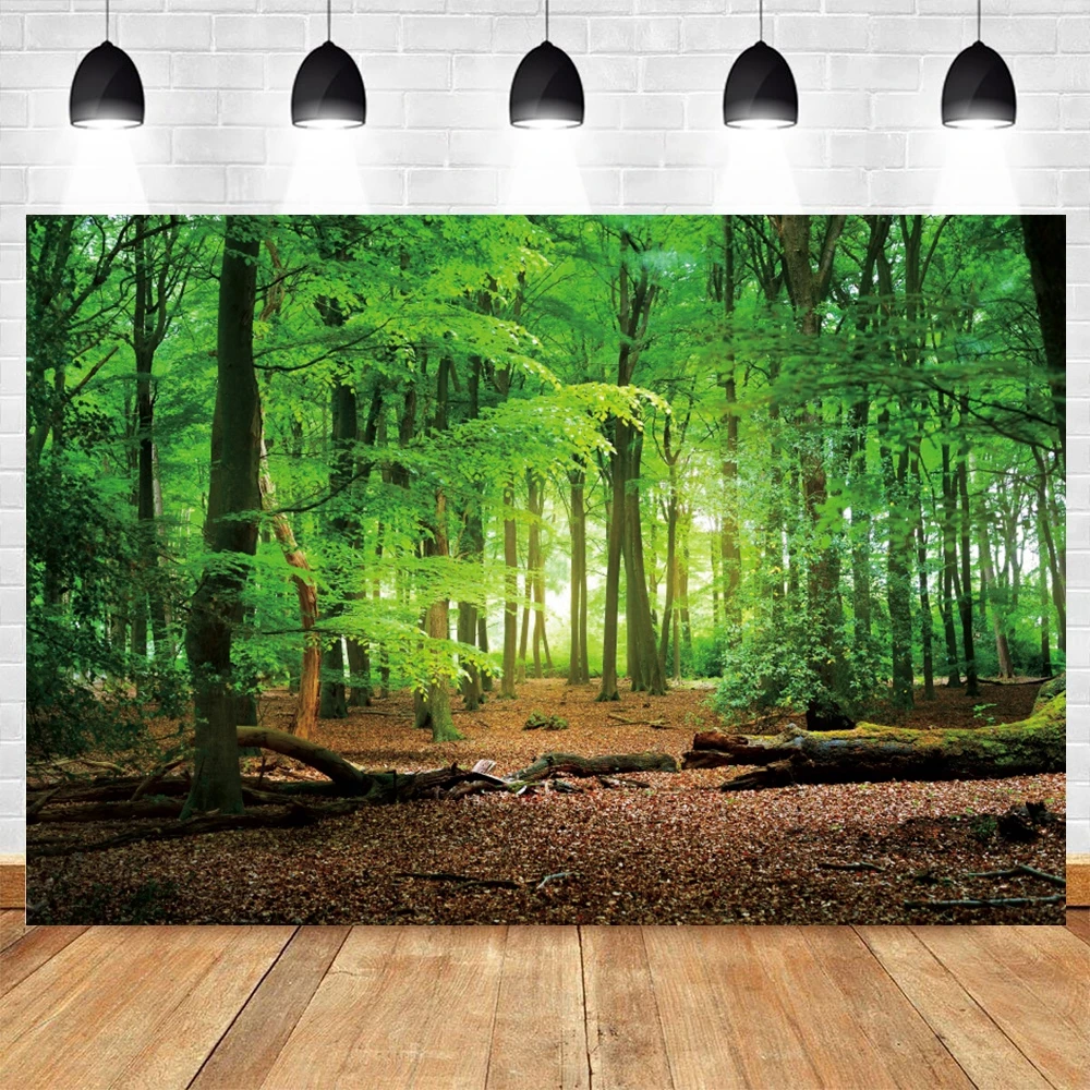 Spring Forest Backdrop Tropical Jungle Rainforest Backdrops for Photography Camping Adventure Birthday Background Photo Studio