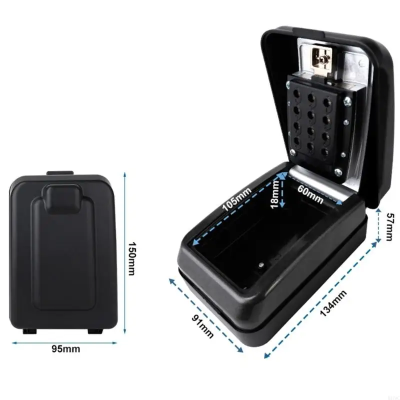 W89C Chave tecla Caixa travamento Montagem parede 12 dígitos fora da tecla Caixa segura Caixa segurança Caixa