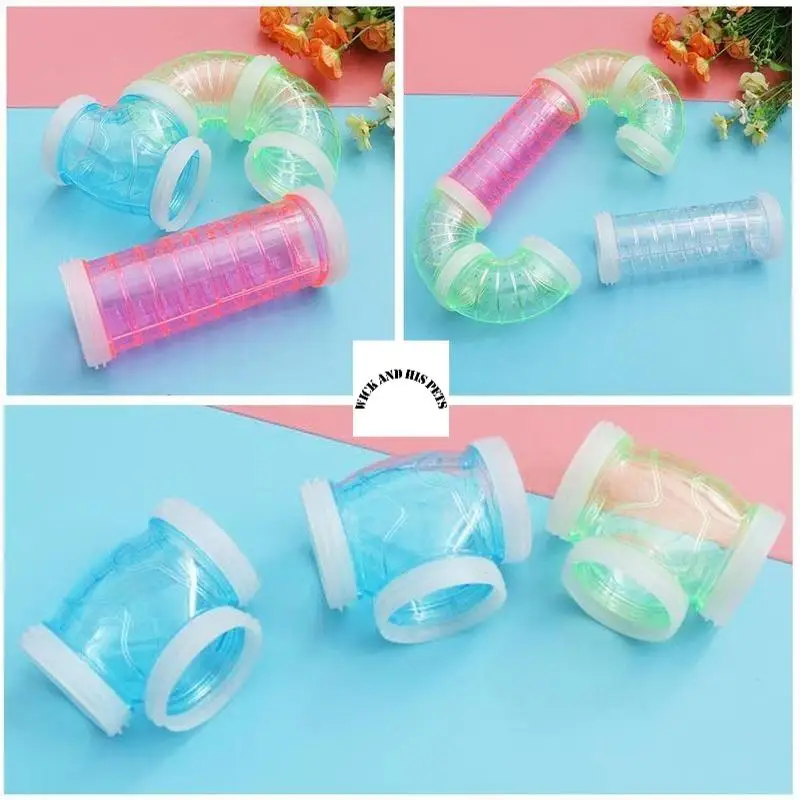 Hamster Tunnel Plastic Toy Rodent Training Channel Durable DIY Splicing Maze Tube External Pipeline for Small Animal Accessories