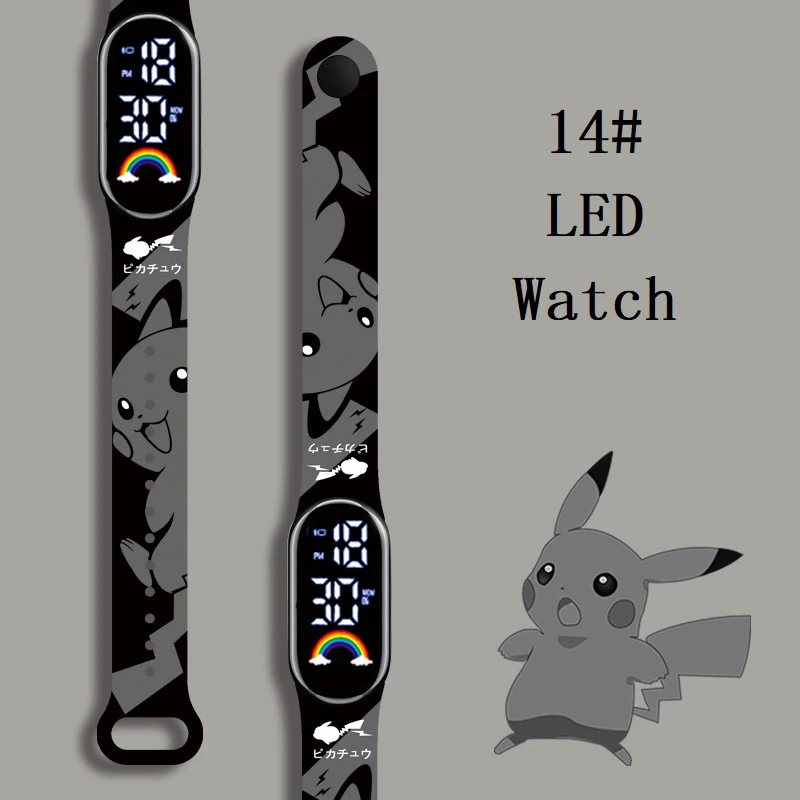 

Светодиодные электронные часы Pokemon, Модные цветные сенсорные водонепроницаемые часы с аниме персонажем Пикачу, детские часы на день рождения