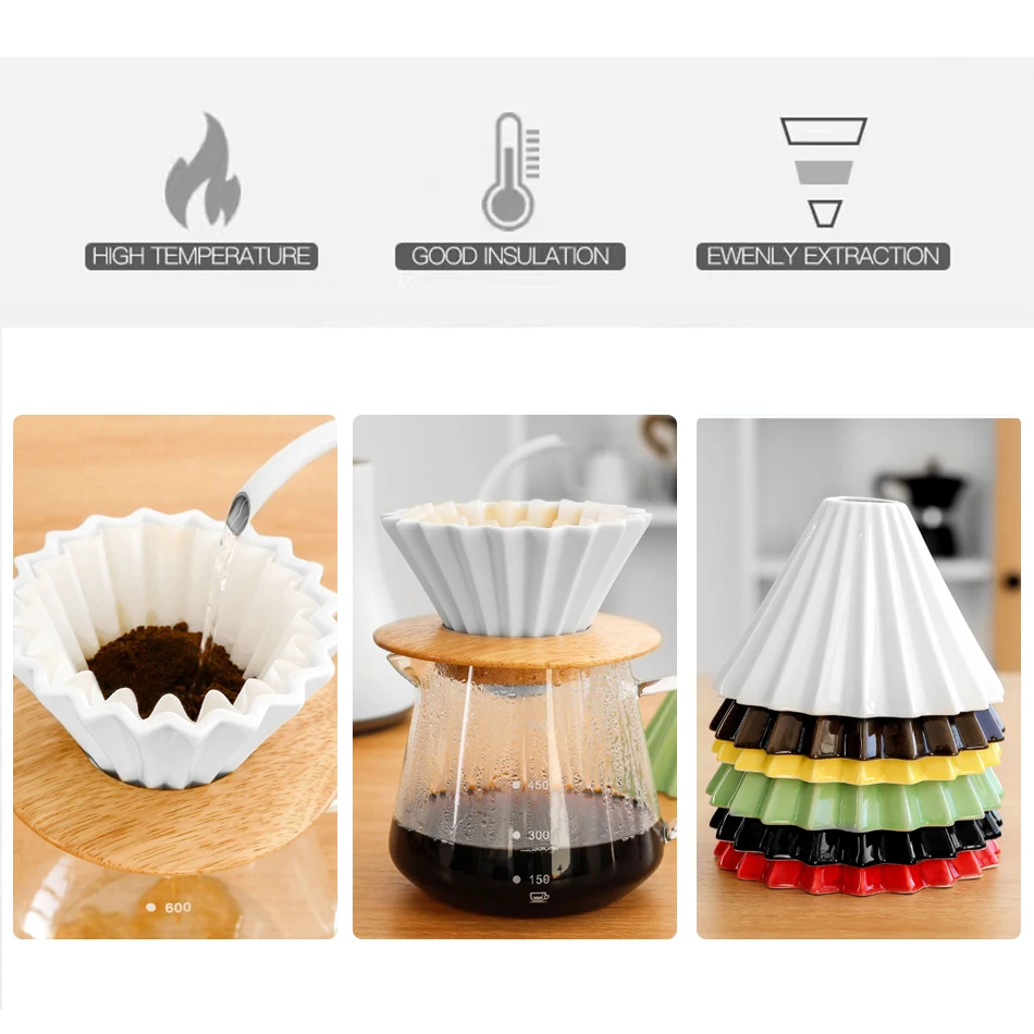 Ceramics V Shape Brewing Coffee Filter Cup V01 V02 for Pour Over Barista 60 Degree Coffee Dripper Cone Shape Drip Coffee Funnel