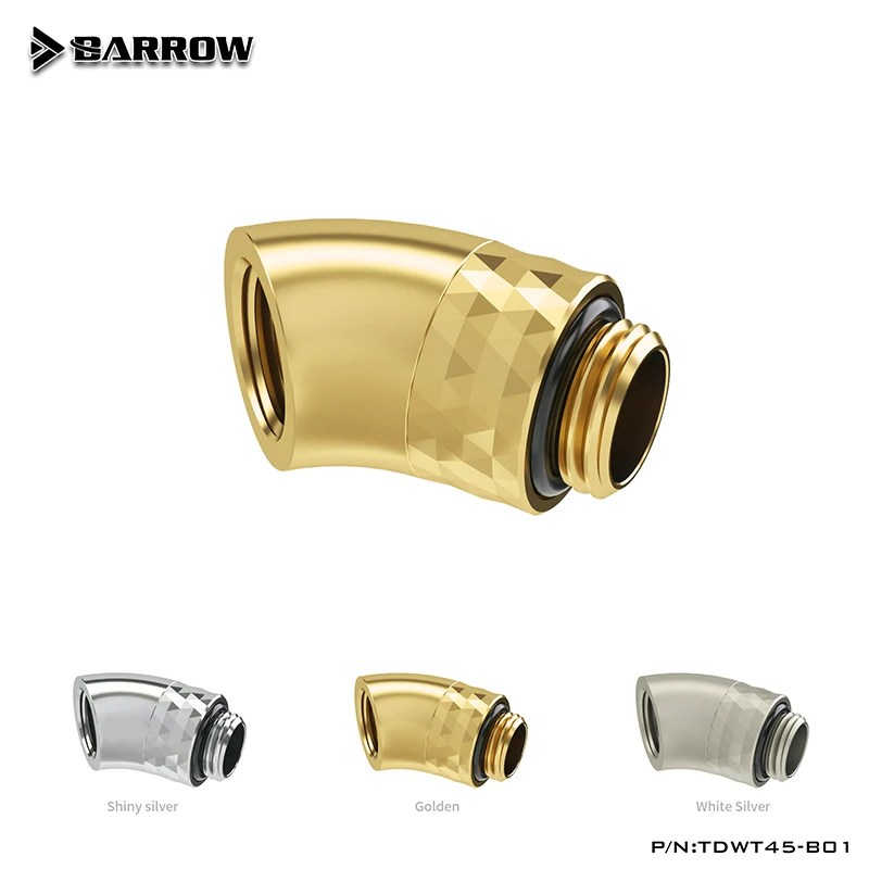 

BARROW G1/4" 45 Angled 360 Rotatable Water Cooling FIttings,DIY Computer Fluid Loop Build Connector, TDWT45-B01