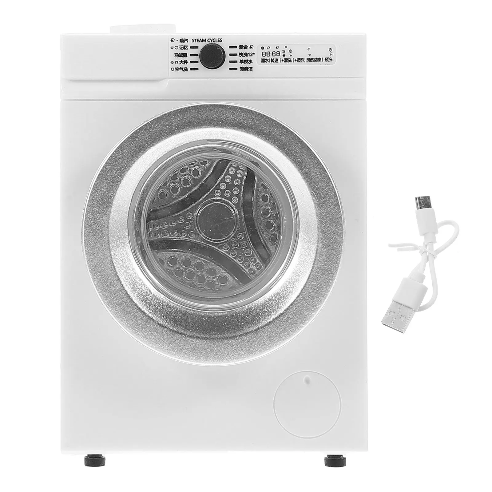 

Miniature 1 12 Scale Washing Machine Portable Rechargeable Rotating Drum Interactive Appliance Dollhouse Decoration
