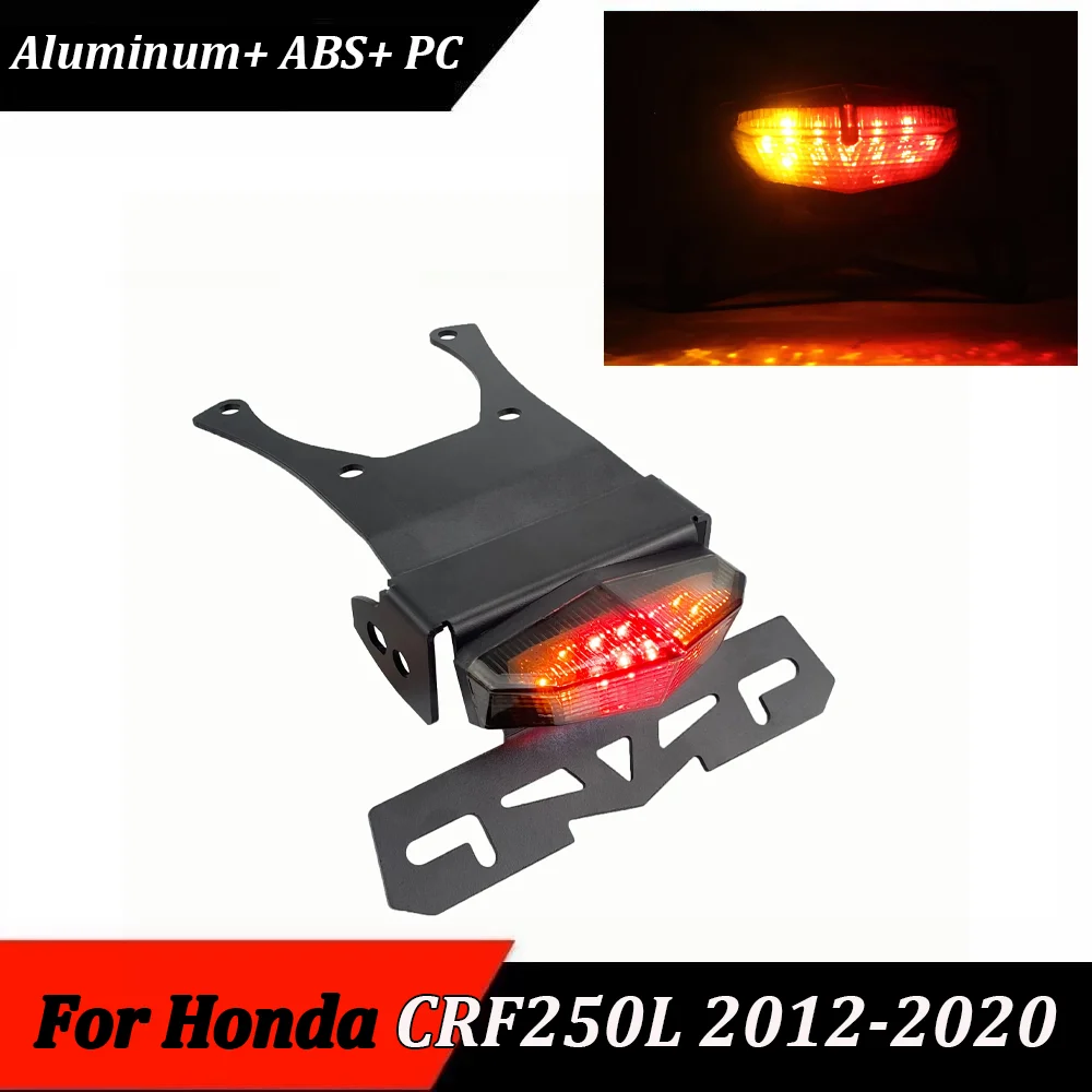 

For Honda CRF250L 2012-2020 Motorcycle License Number Plate Holder LED Flasher Brake Light Tail Tidy Fender Eliminator Light