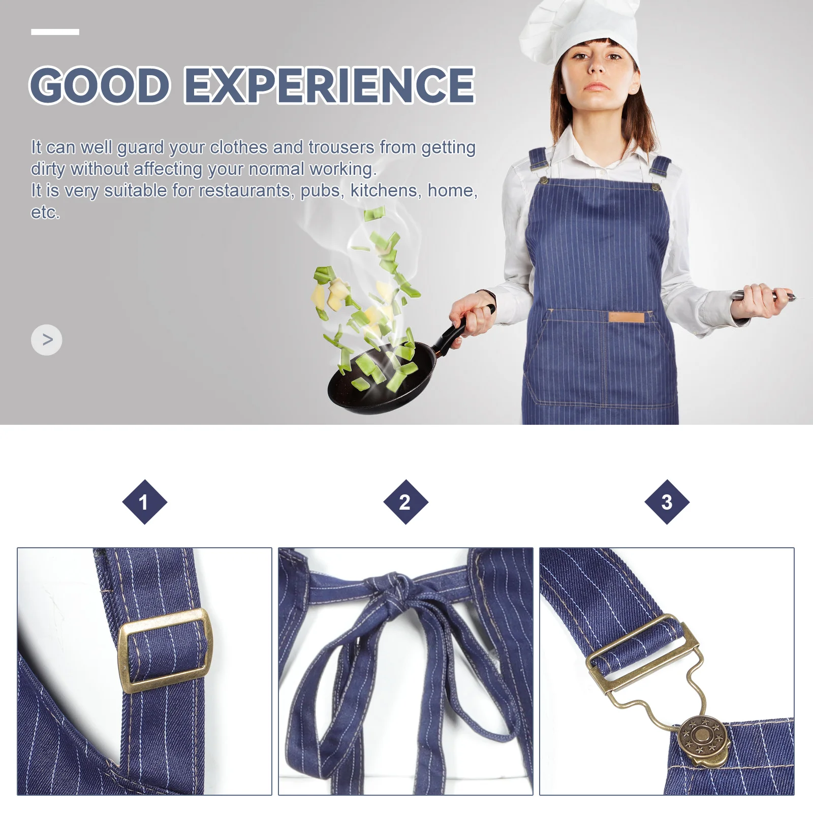 

Denim Apron For Men Women Chef Cooking Workwear Kitchen Baking Grill Bbq Barber Salon Stylist Gardening Service Use