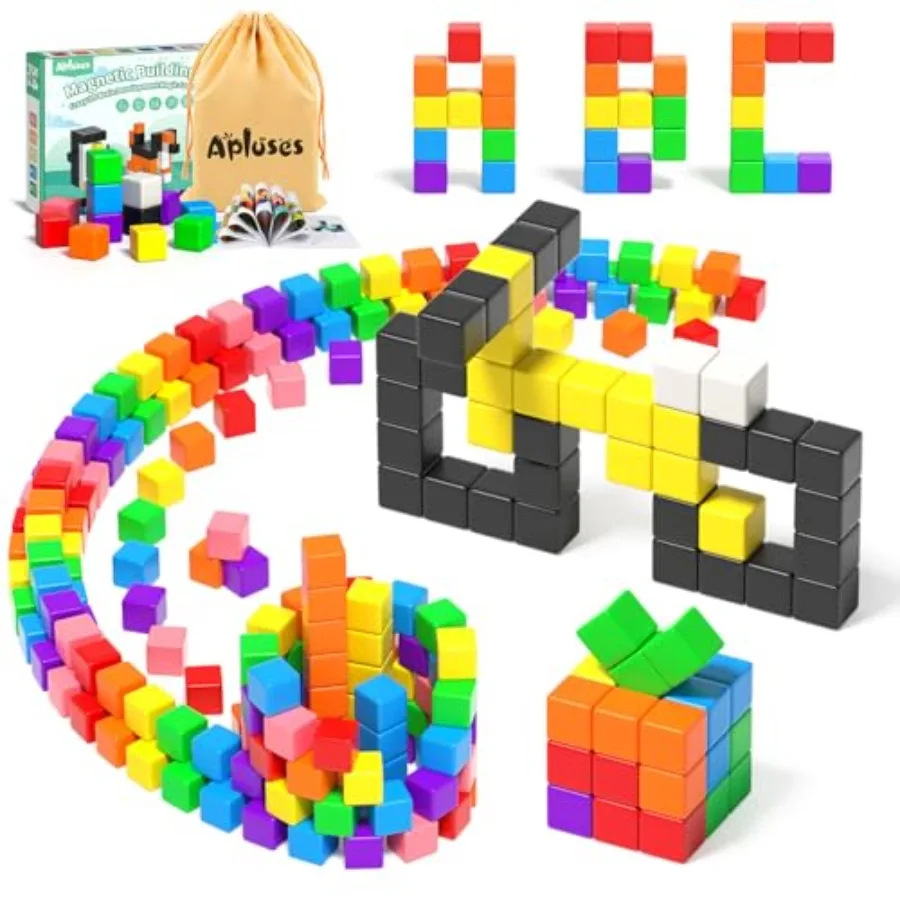 

54 PCS Magnetic Blocks, Magnetic Building Blocks for Toddlers 3+, Montessori Toys, Magnet Cubes, Preschool STEM Educational Sen