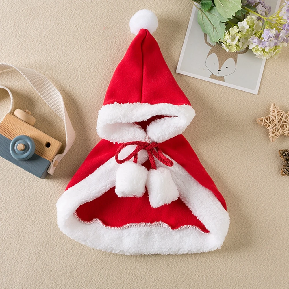 Christmas Pet Santa Cosplay Elk Costume Dog Puppy Hoodie Coat Clothes Soft Plush Warm Cloak Outfit for Small Dogs Cats Costume