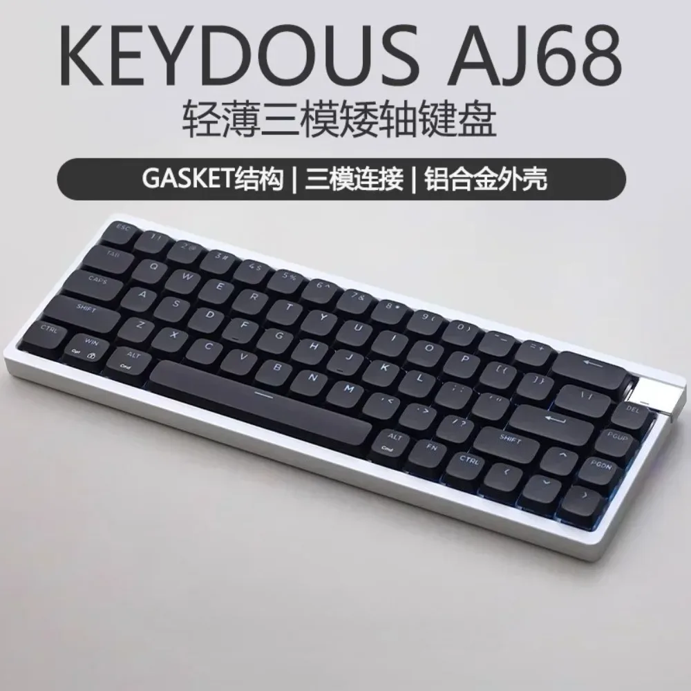 

Keydous AJ68 Mechanical Keyboard Portable Tri-mode Wireless Office Keyboards Custom Low Profile Hot-Swap Gaming Accessories Gift