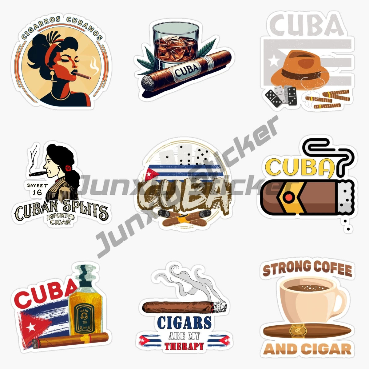 Cuban Cigar CIGARROS CUBANOS Creative Sticker Laptop Motorcycle Bumper Vinyl Self-adhesive Car Sticker view 2