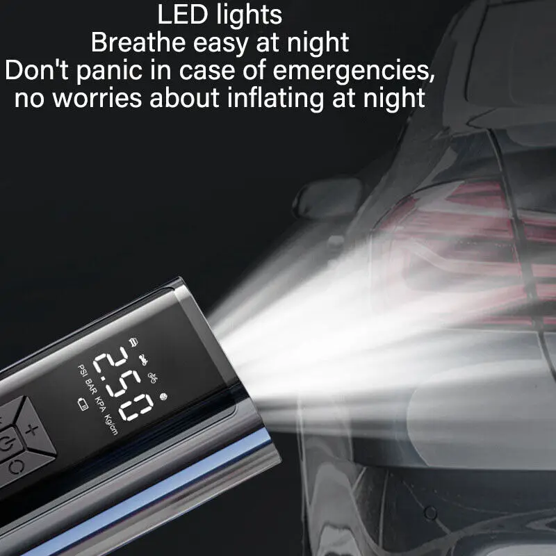 

Upgrade 6000 MAh Air Pump Tire Inflator Portable Air Compressor for Car 150 PSI Electric Tire Inflation Cordless Tire Pump