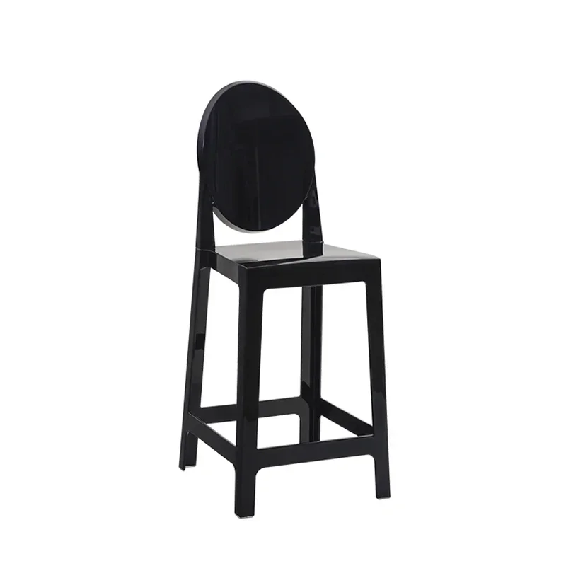 Tabouret de Bar Moderne Noir en Plastique, Chaise Transparente Nordique, Mobilier de Cuisine, Salle à Manger, Salon, Hôtel