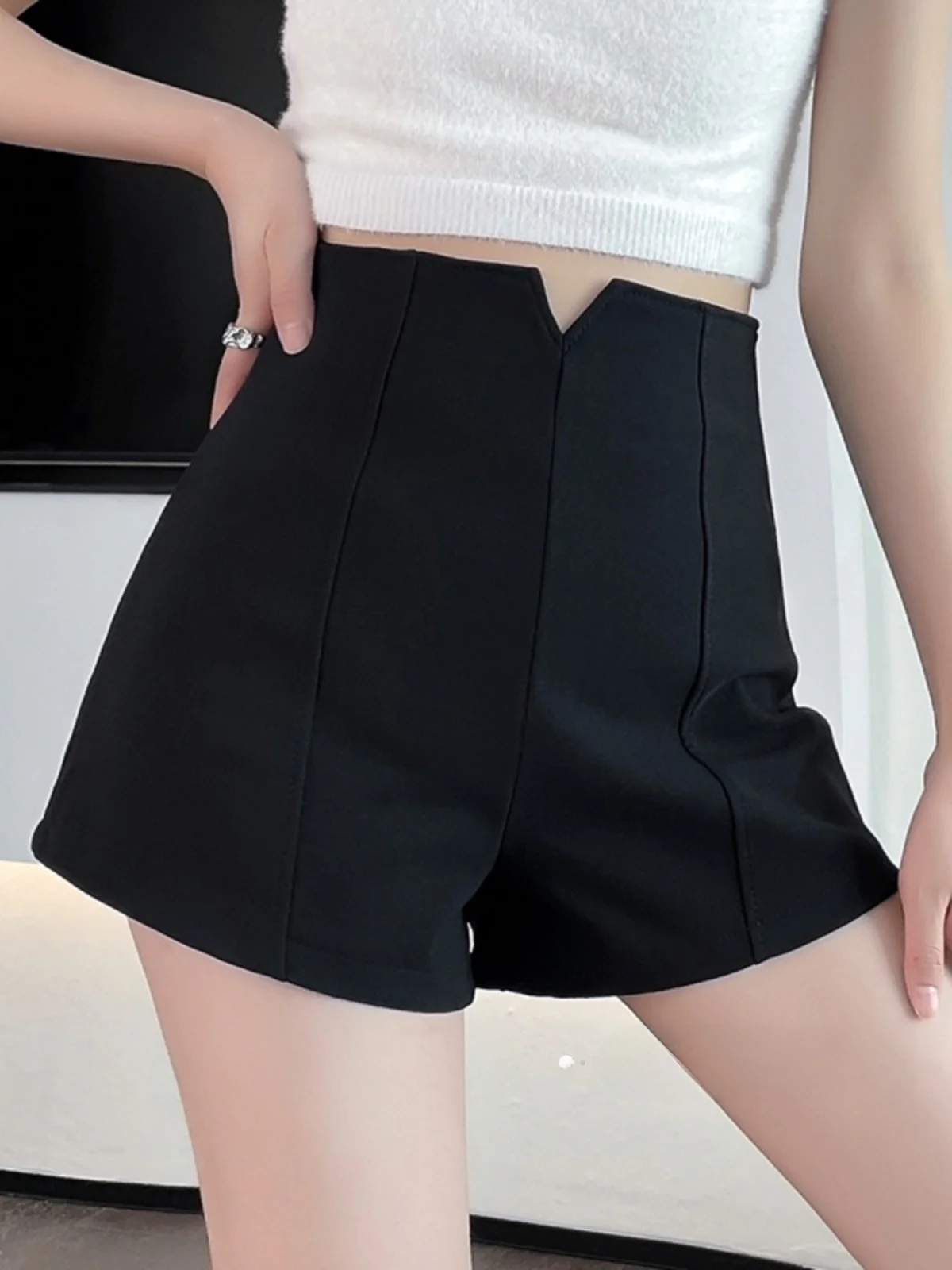 

Костюм Bla с высокой талией, тонкие брюки трапециевидной формы, женская мода 2023, осенние новые обтягивающие шорты небольшого размера