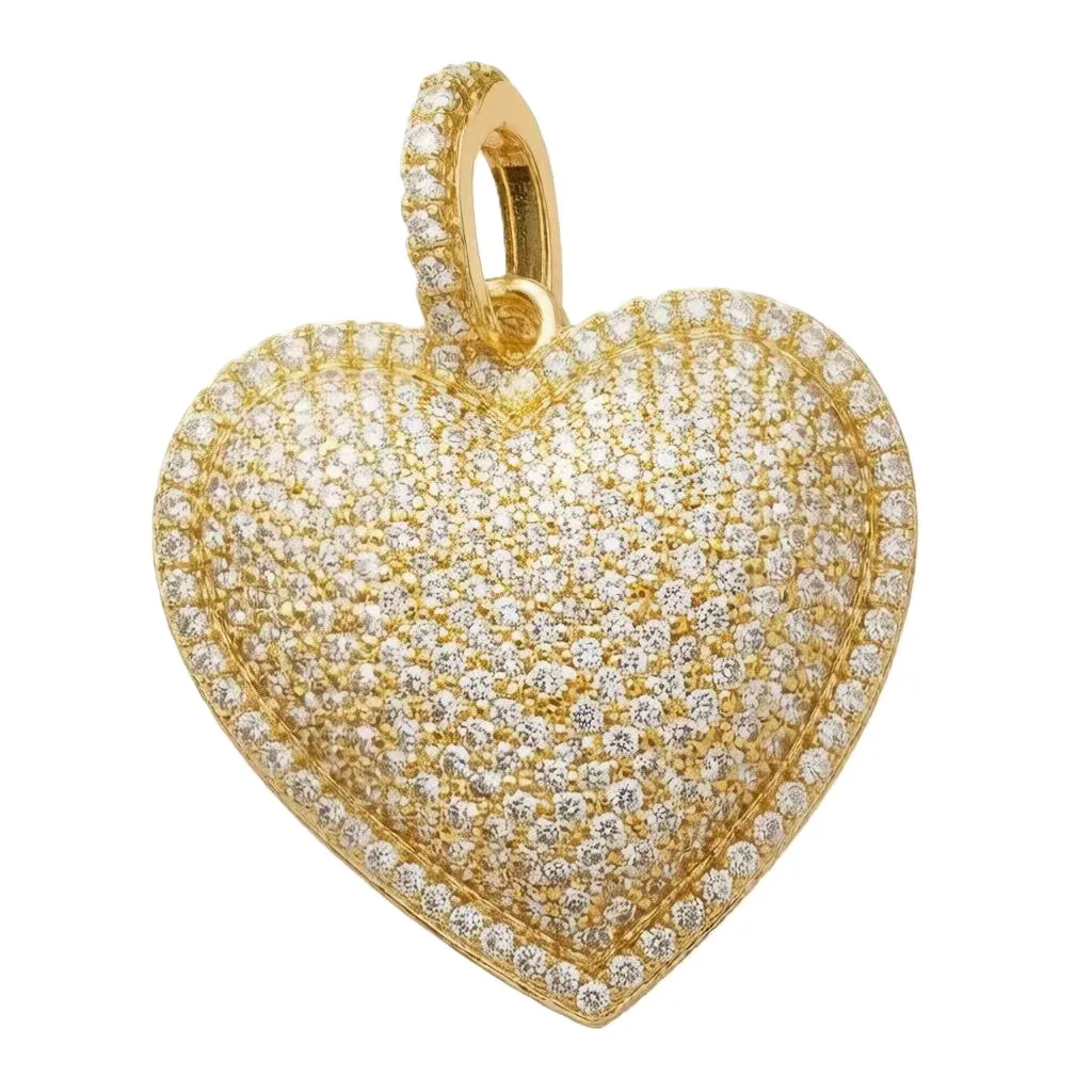 

5pcs Zircon Pave Copper Heart New Design for Women Jewelry Making DIY Necklace Pendant Heart Accessories for Craftsman