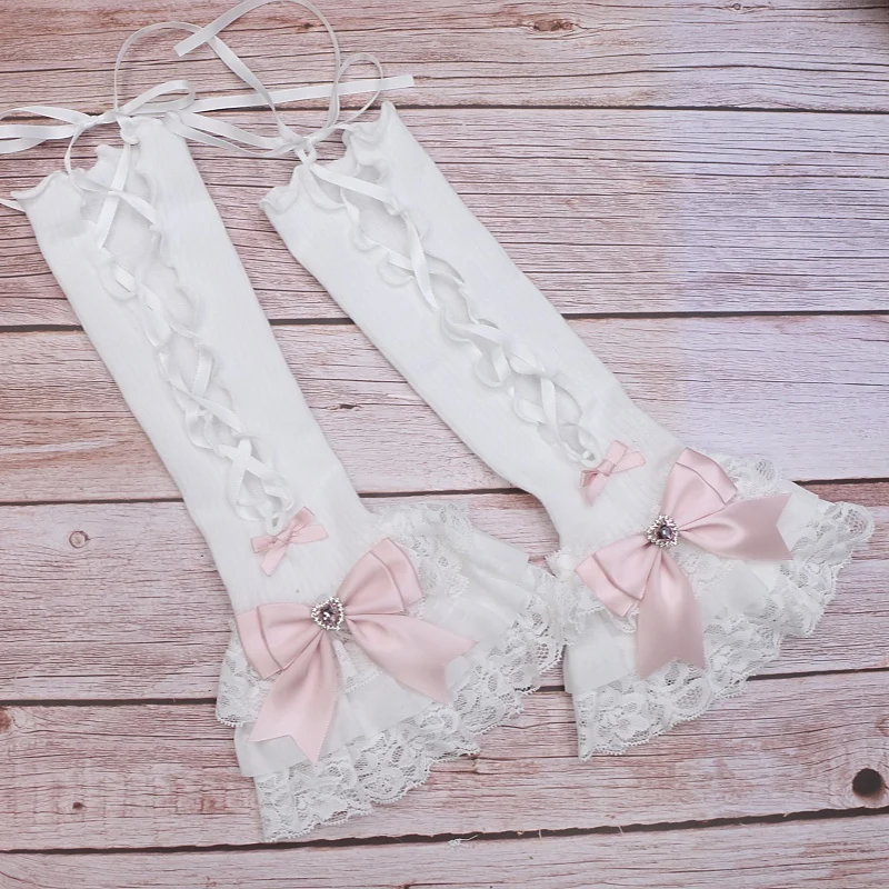 Sweet Lolita ลูกไม้ Rhinestone แขนปลอมแขน Lolita มือสําหรับเครื่องประดับสตรี