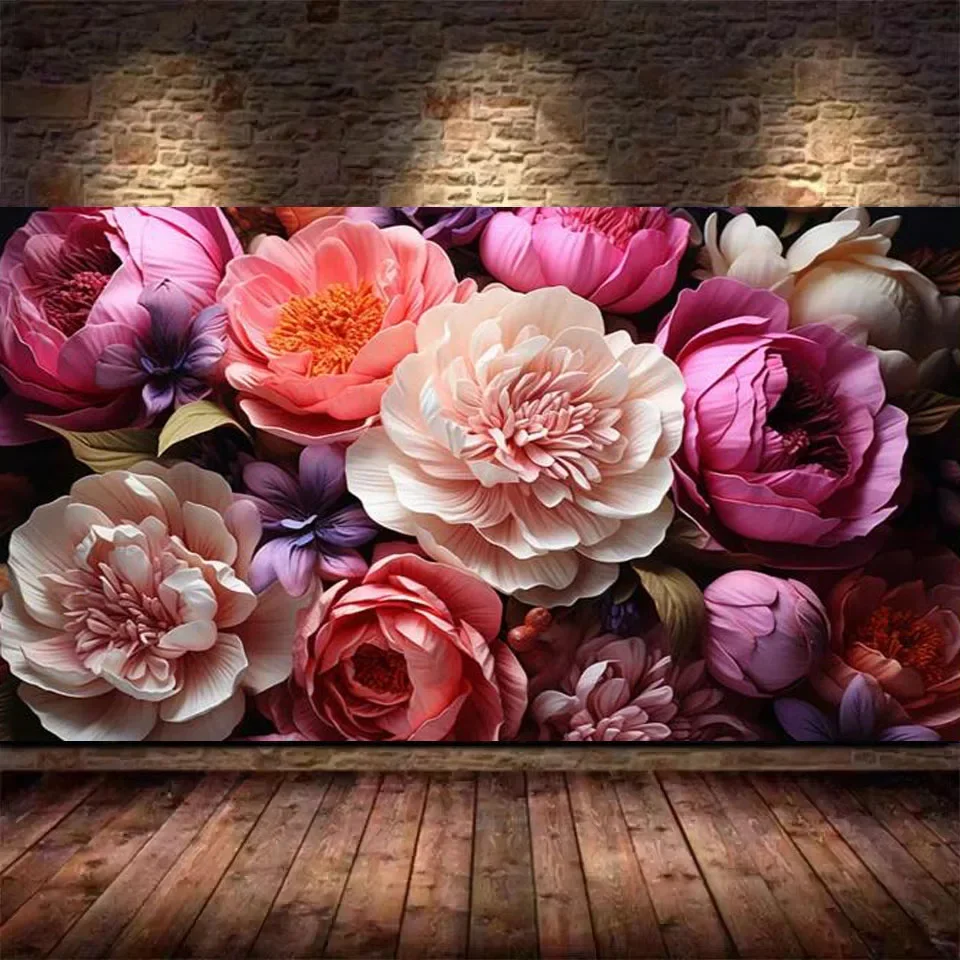 

Красочный большой пион, природный пейзаж, большой DIY 5D алмазная живопись, новинка 2024, полная квадратная круглая мозаика, алмазная вышивка, распродажа ﻿
