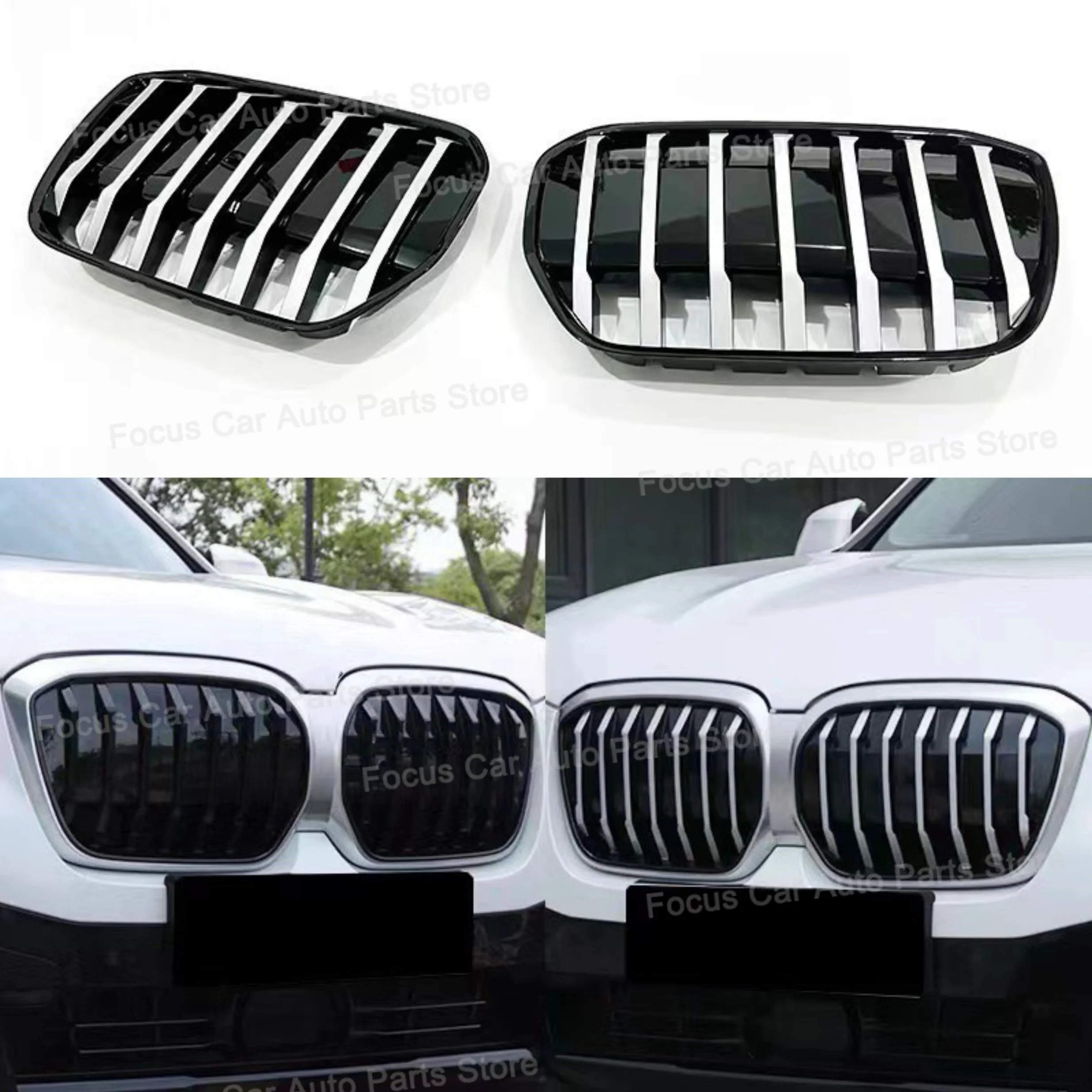 For Bmw G08 iX3 M Style Gloss Air Intake Grille iX3 Front Kidney Grille Bodykit 2020 2021 2022 2023 Tuning Car Racing Grilles