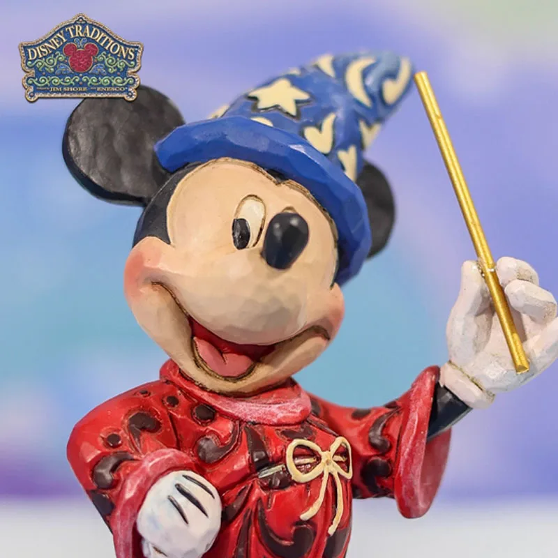 Disney Original Garage Kit Mickey Mouse Mickey The Magician Ornament 110MM Anime Figures Toys for Boys Gift Model Ornaments
