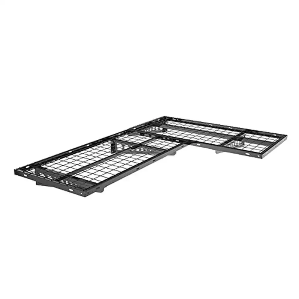 Safe Corner Wall Shelf Garage Storage Rack 2-Pack Heavy Duty Floating Shelves Black Metal L-Shape 24