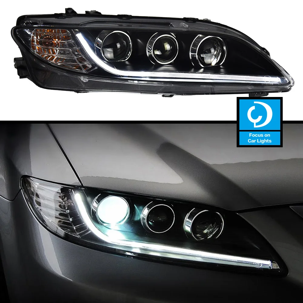 Car Front Headlights For Mazda 6 2004-2015 Atenza Modified LED HeadLamp Styling Dynamic Turn Signal Lens Automotive Accessories